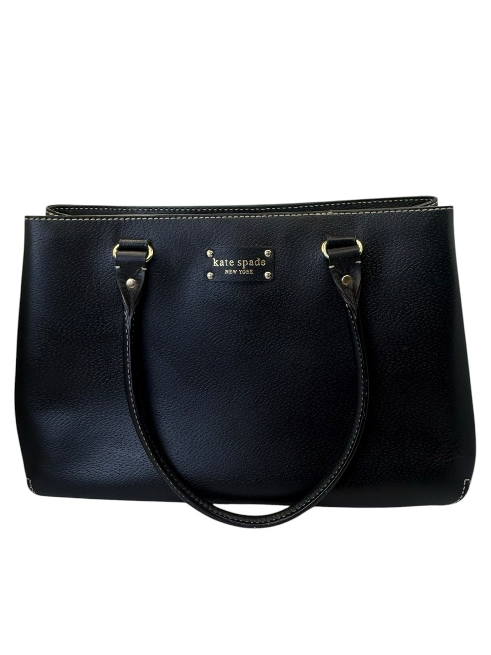 Kate Spade Elena Wellesley Black Leather Tote Bag Designer Shoulder Purse
